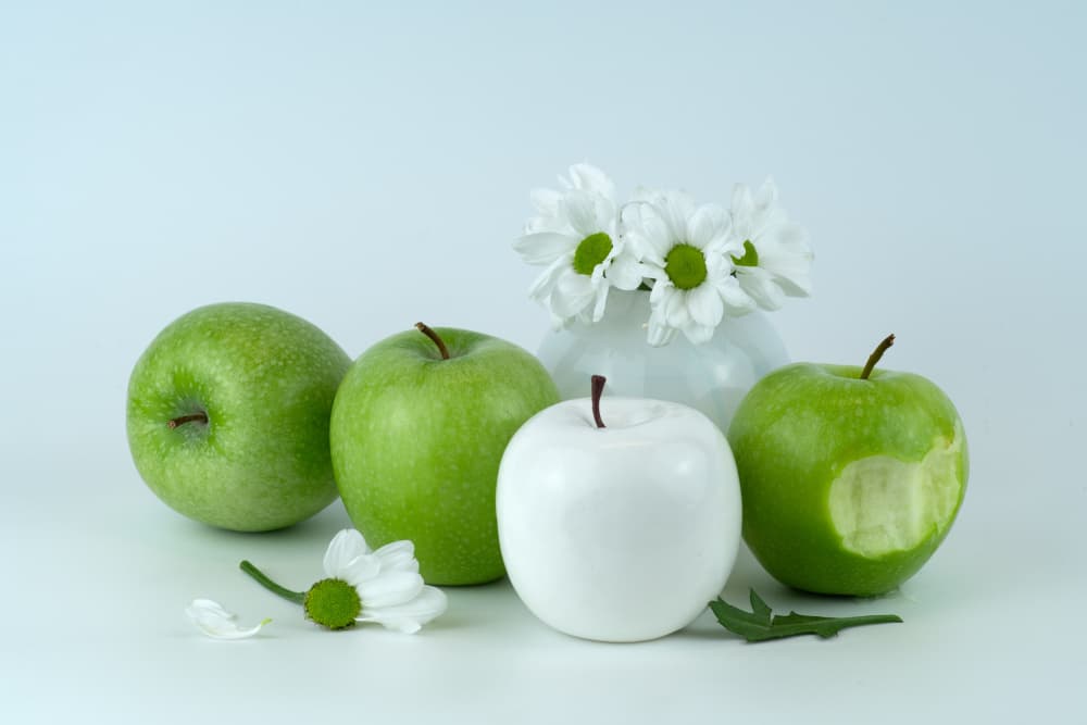 Green and White Apples by FranzStaab — canvas wall art