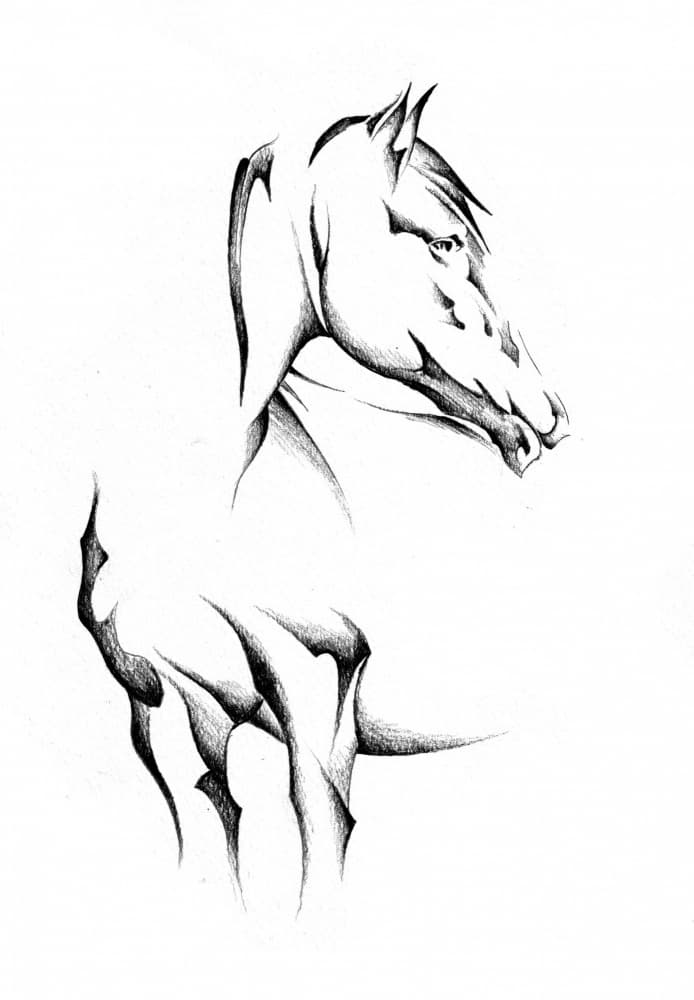 Elegant Abstract Horse by Kulik — canvas wall art