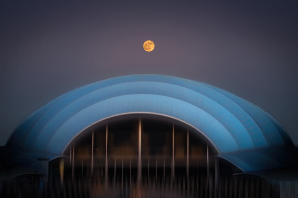 Moonlit Modern Dome by Frank W. — canvas wall art