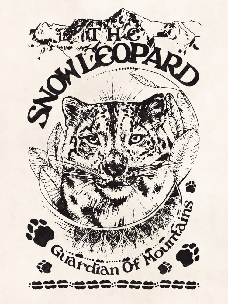 Snow Leopard Guardian by Katariina Kosunen — canvas wall art