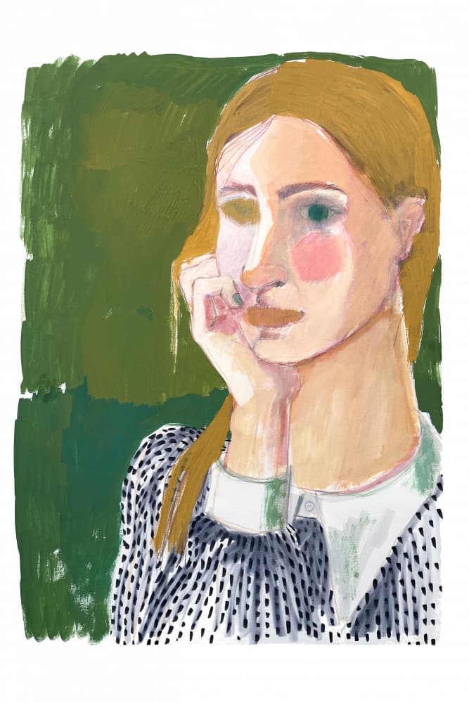Pensive Woman Gaze by Caroline Roberts — canvas wall art