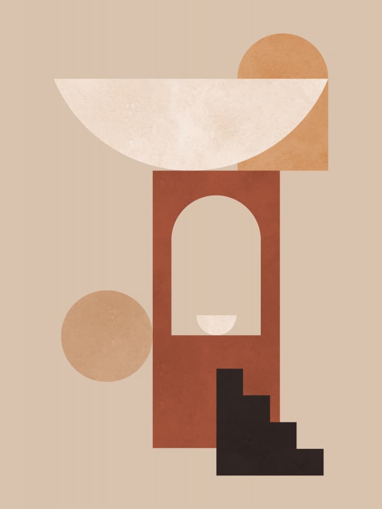 Warm Desert Geometry by Vitor Costa — canvas wall art