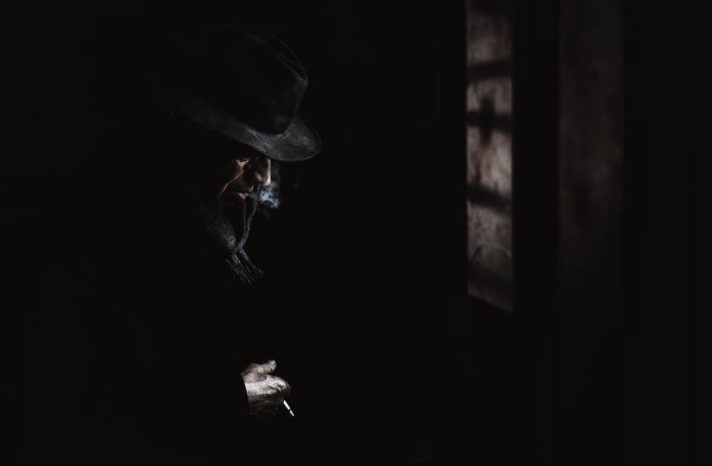Noir Smoking Man by Koki Jovanovic — canvas wall art