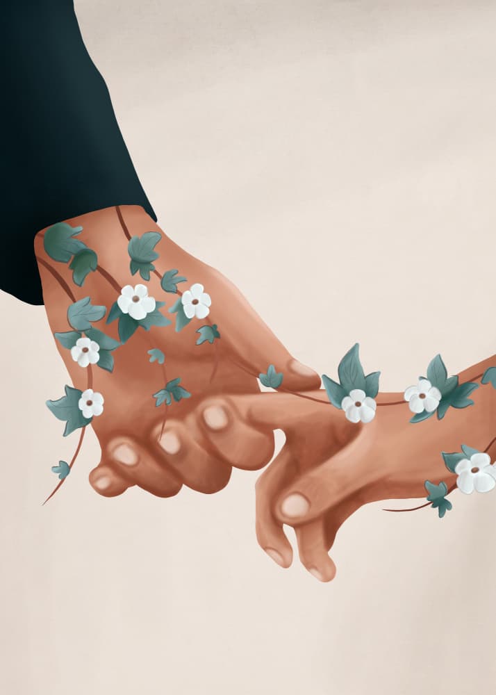 Pinky Promise Blooms by Nadjaa — canvas wall art
