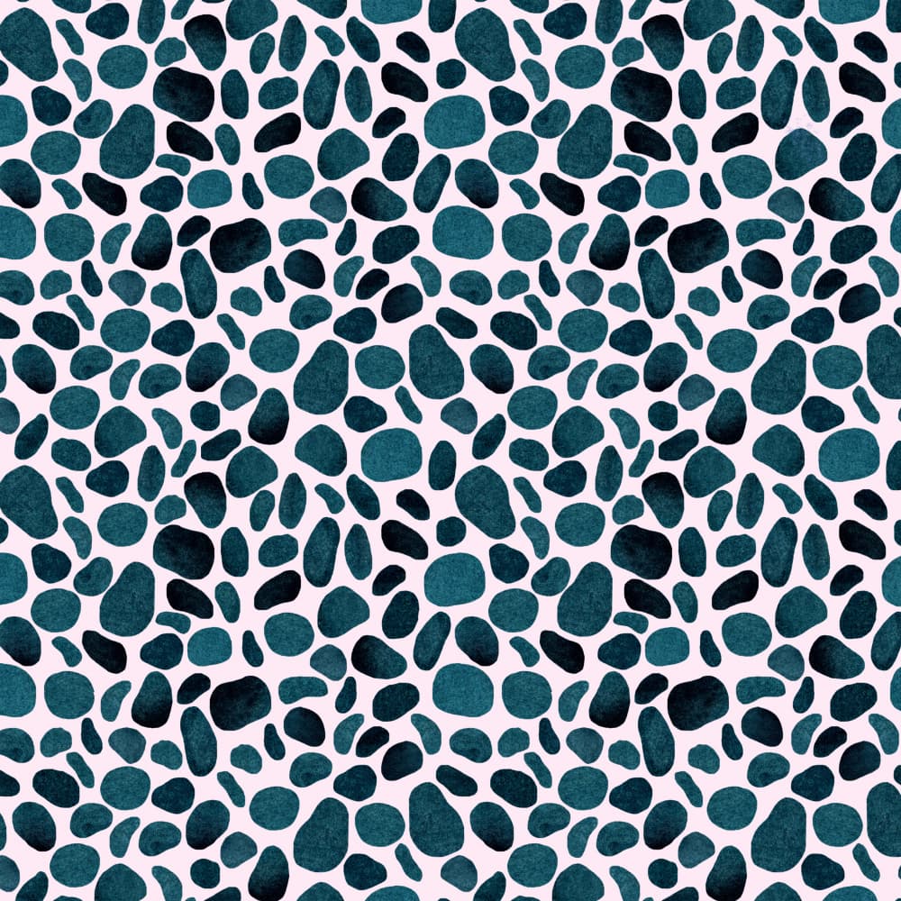 Organic Teal Pebble Pattern by Julie Lesouef — canvas wall art