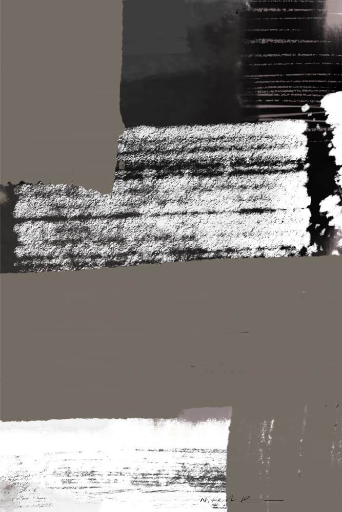 Neutral Abstract Brushstrokes by Nilesh Kulkarni — canvas wall art