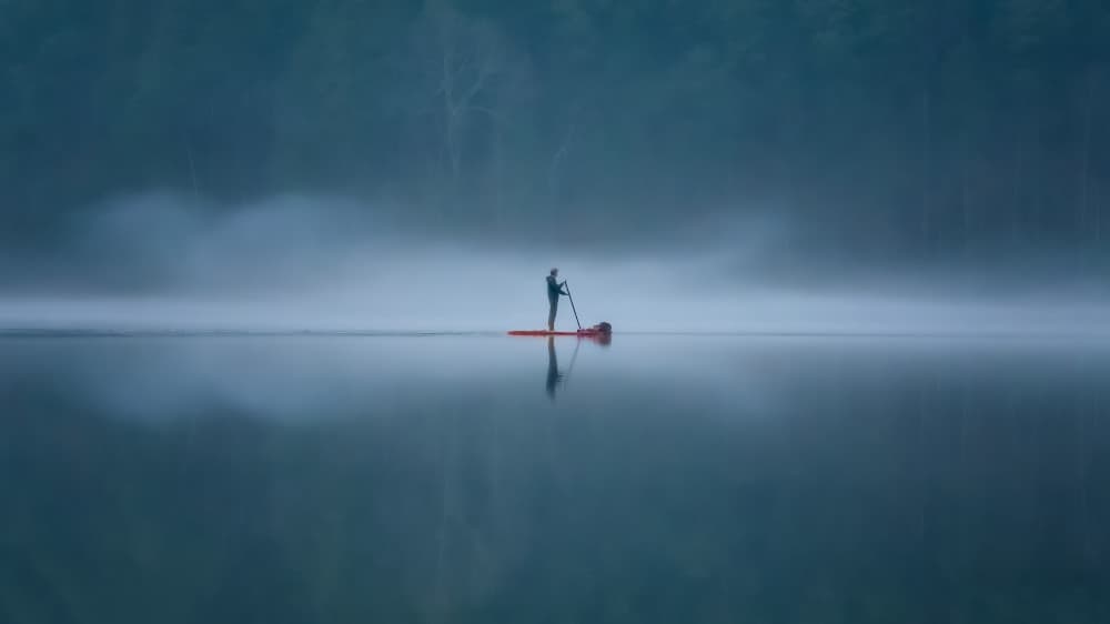 Serene Morning Paddle by Jianping Yang — canvas wall art