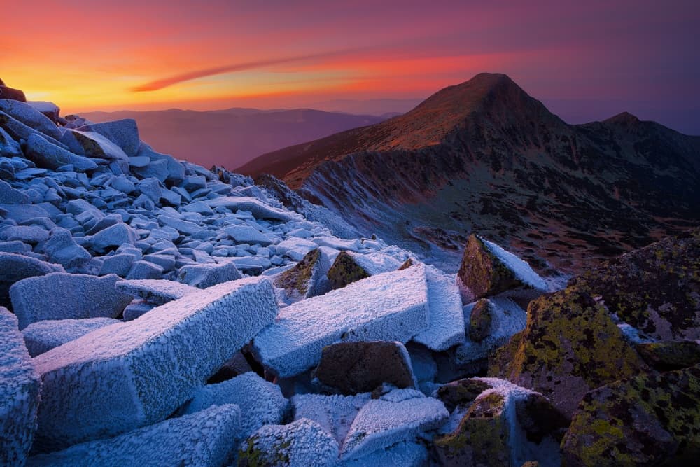 Frosted Mountain Glow by Szabo Zsolt Andras — canvas wall art