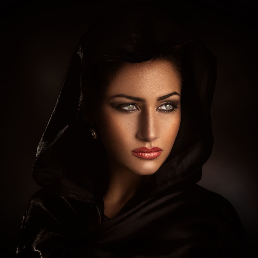 Mysterious Hooded Woman by Peppe Tambè — canvas wall art