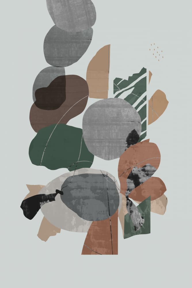 Muted Abstract Shapes by cartissi — canvas wall art
