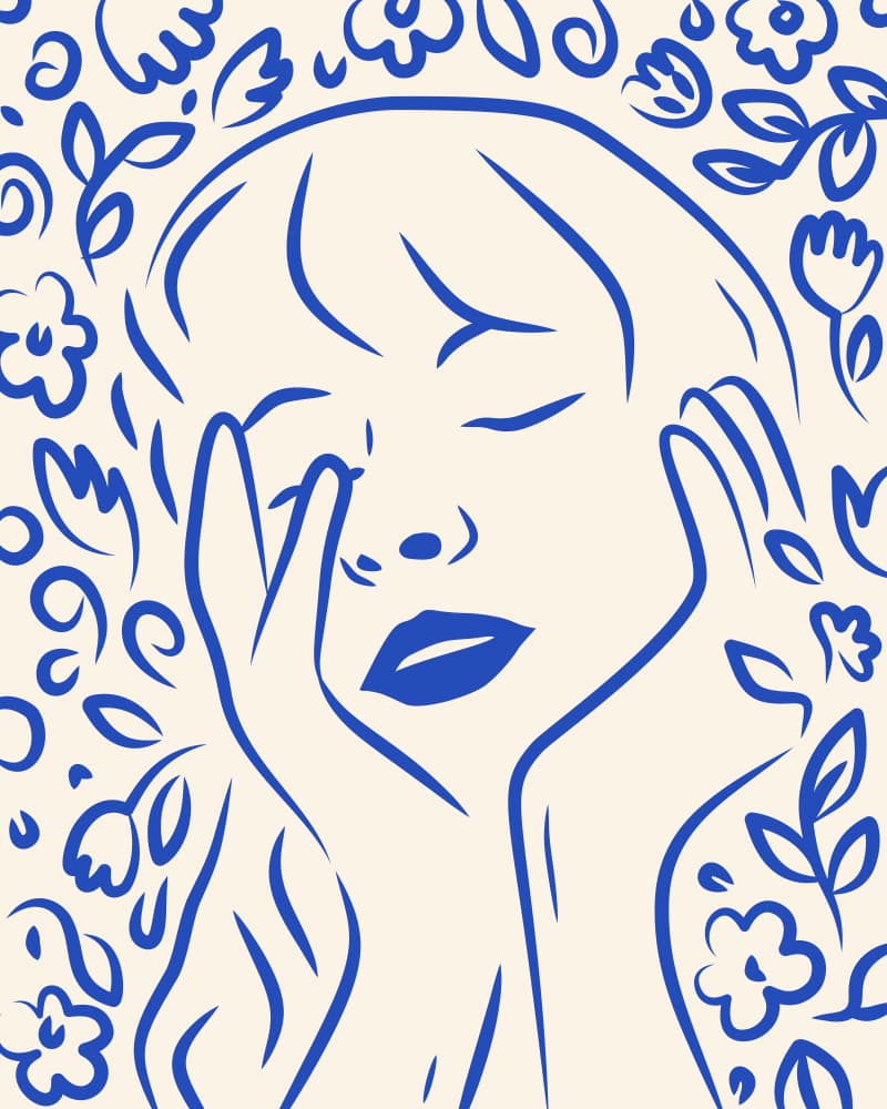Serene Woman In Bloom by Kintsugi99 — canvas wall art