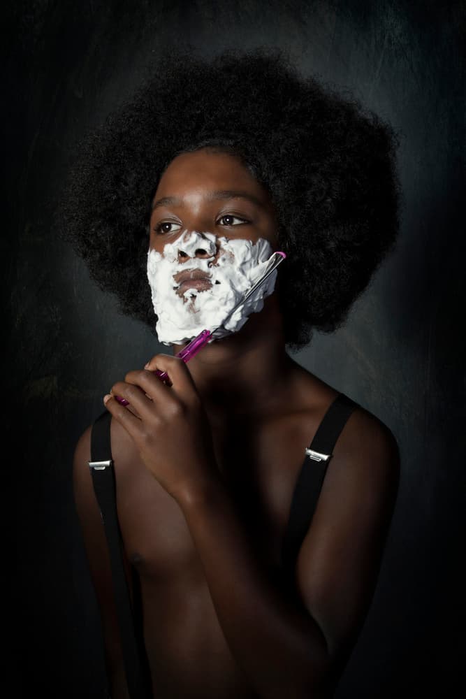 First Shave Moment by Carola Kayen-Mouthaan — canvas wall art