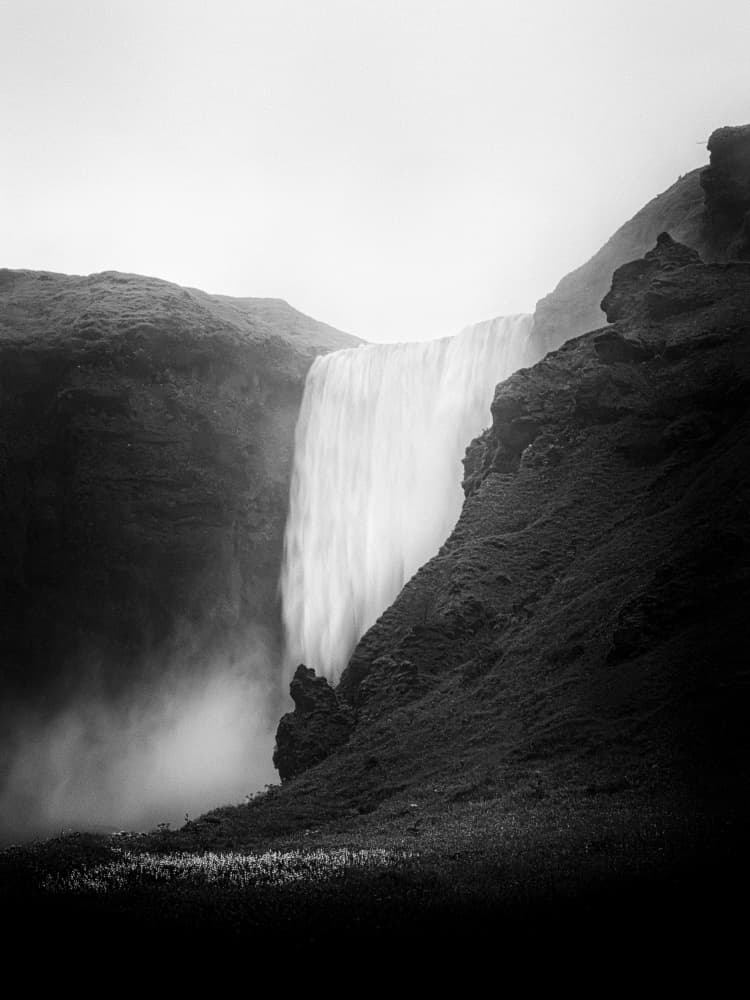 Misty Mountain Waterfall by Xiaohong Zhang — canvas wall art