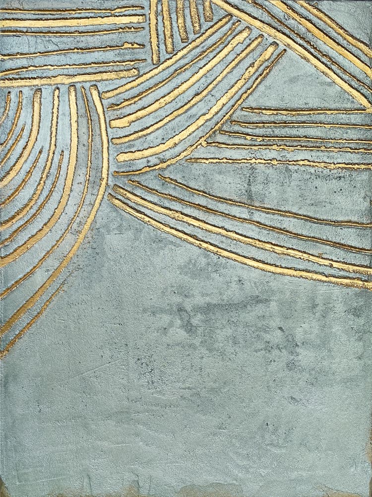 Flowing Gold Lines by Alyson Storms — canvas wall art