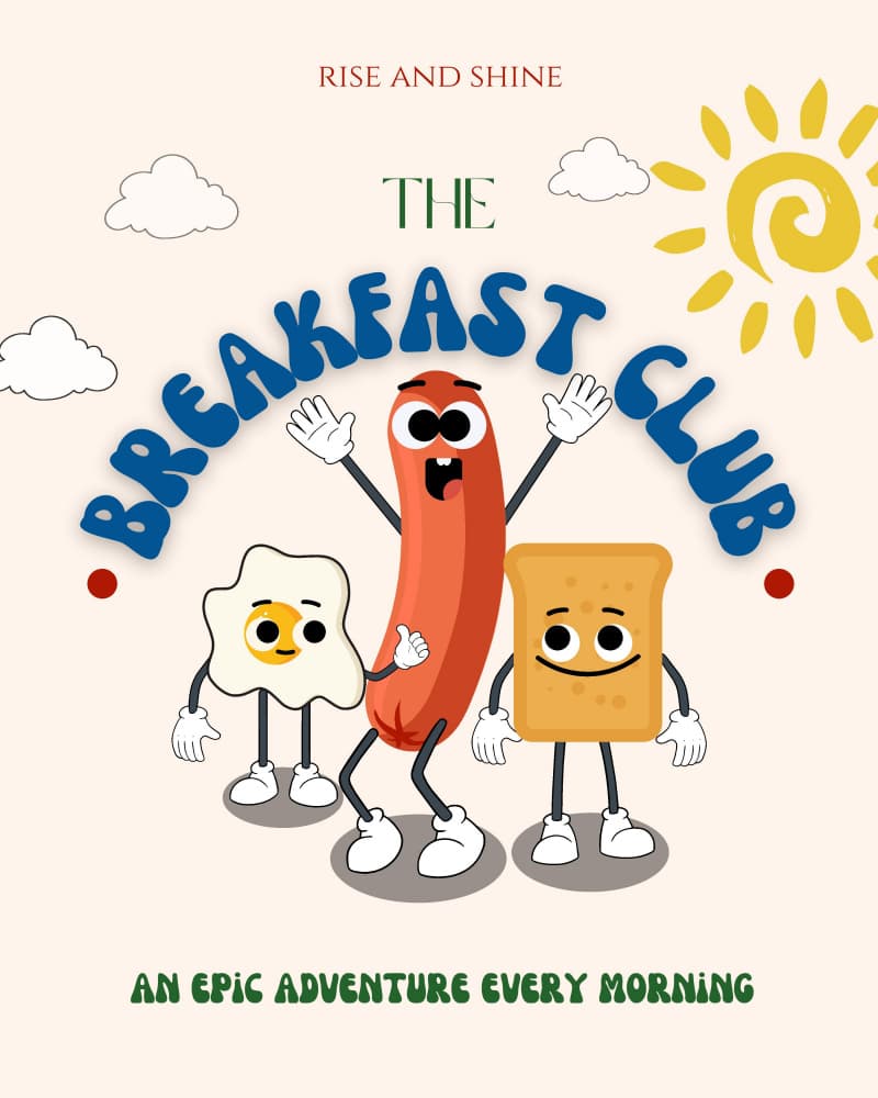 Happy Breakfast Friends by Nazma Khokhar — canvas wall art