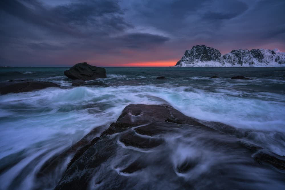 Dramatic Waves Winter Coast by Carlos Gonzalez — canvas wall art