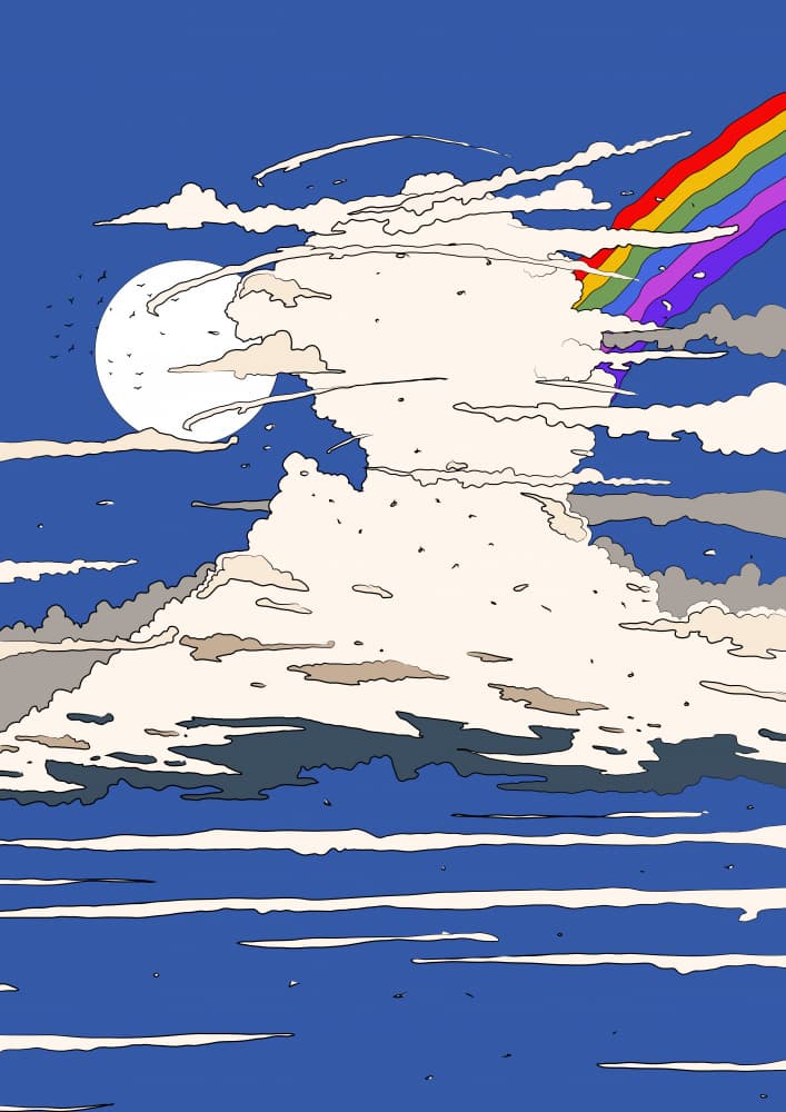 Moonlit Rainbow Cloudscape by Nicholas — canvas wall art
