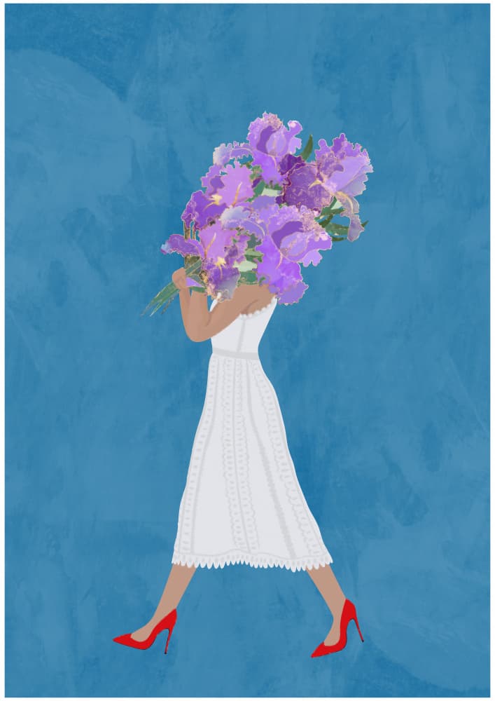 Elegant Floral Stroll by Sarah Manovski — canvas wall art