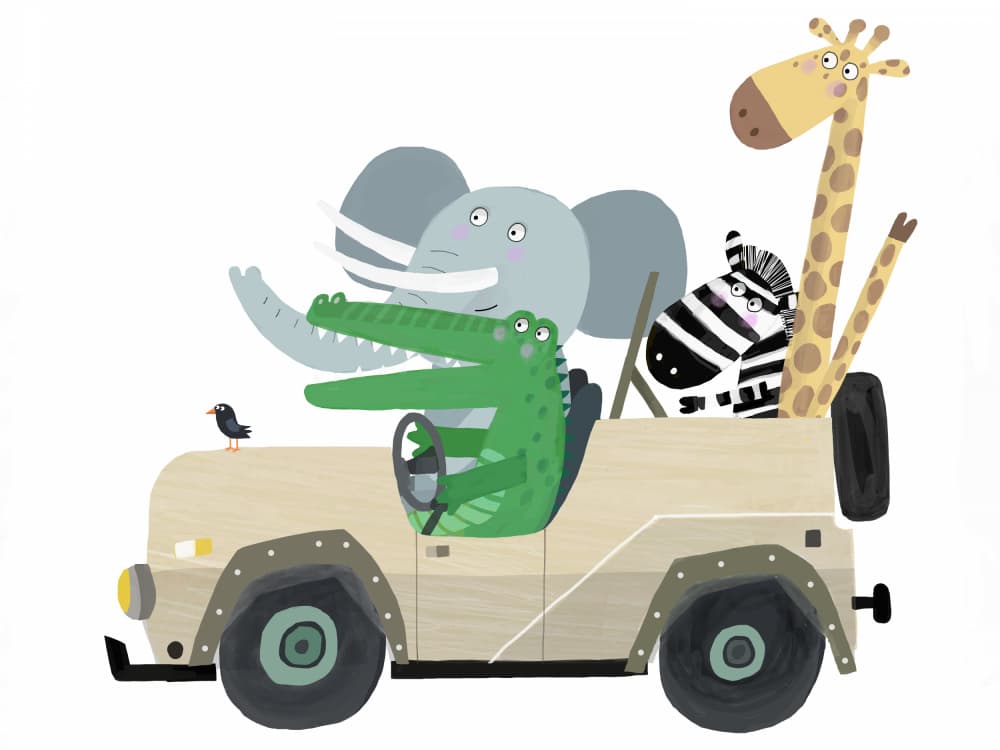 Safari Animal Ride by Carla Daly — canvas wall art