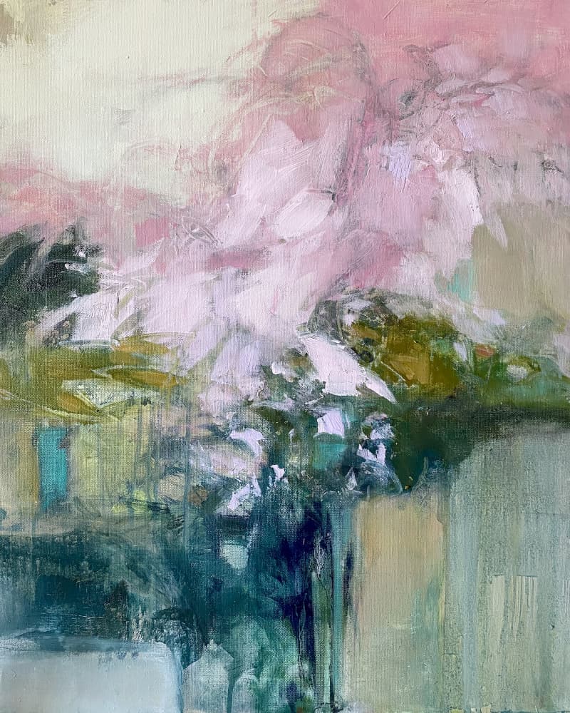 Soft Pink Blooms by Julia Purinton — canvas wall art