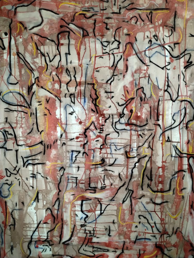 Abstract Drips and Lines by Michael Cross — canvas wall art