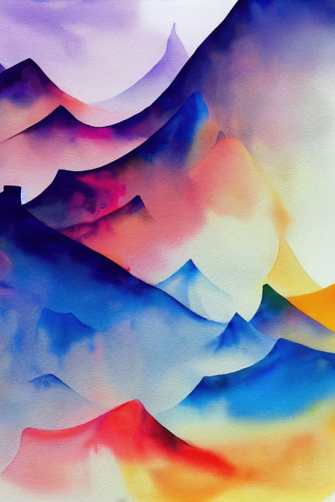 Colorful Abstract Mountains by Mauro — canvas wall art