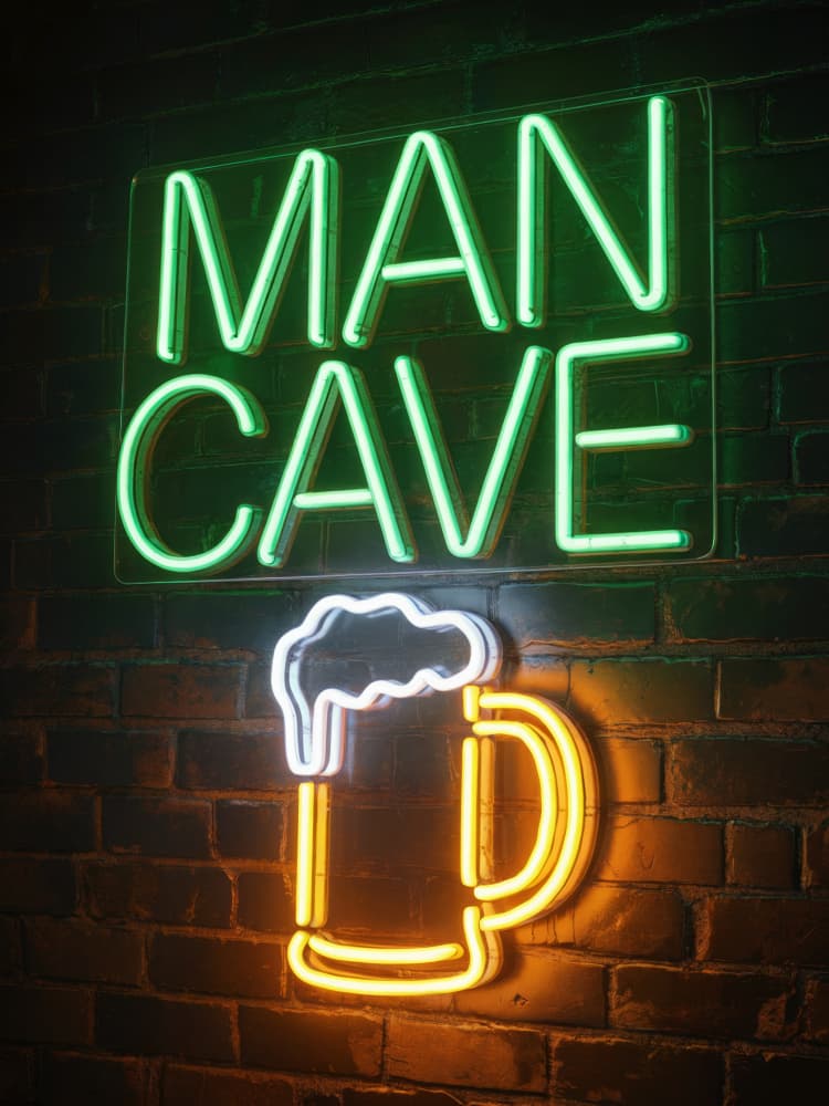 Man Cave Beer Mug Neon by Andreas Magnusson — canvas wall art