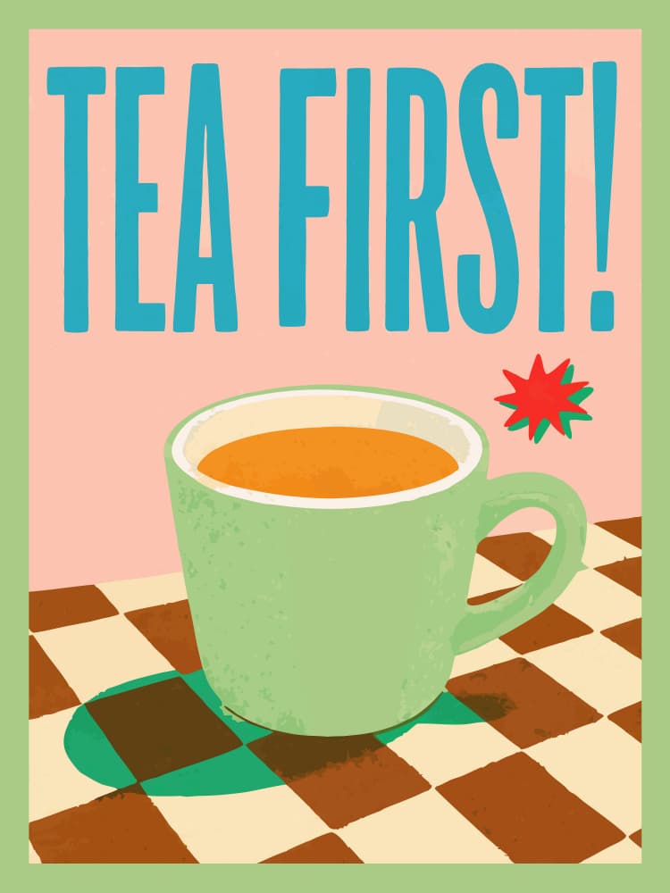Cozy Tea First by WallChart Art Studio — canvas wall art