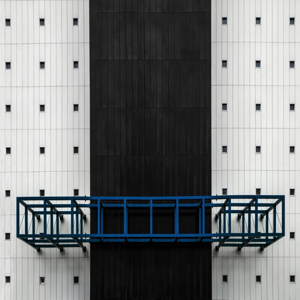 Geometric Blue Structure by Gilbert Claes — canvas wall art