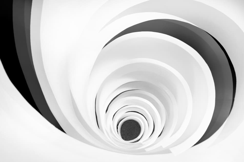 Abstract White Spiral by Hans-Wolfgang Hawerkamp — canvas wall art