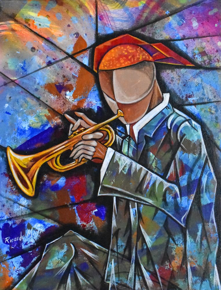 Abstract Jazz Musician by Ricardo Maya — canvas wall art