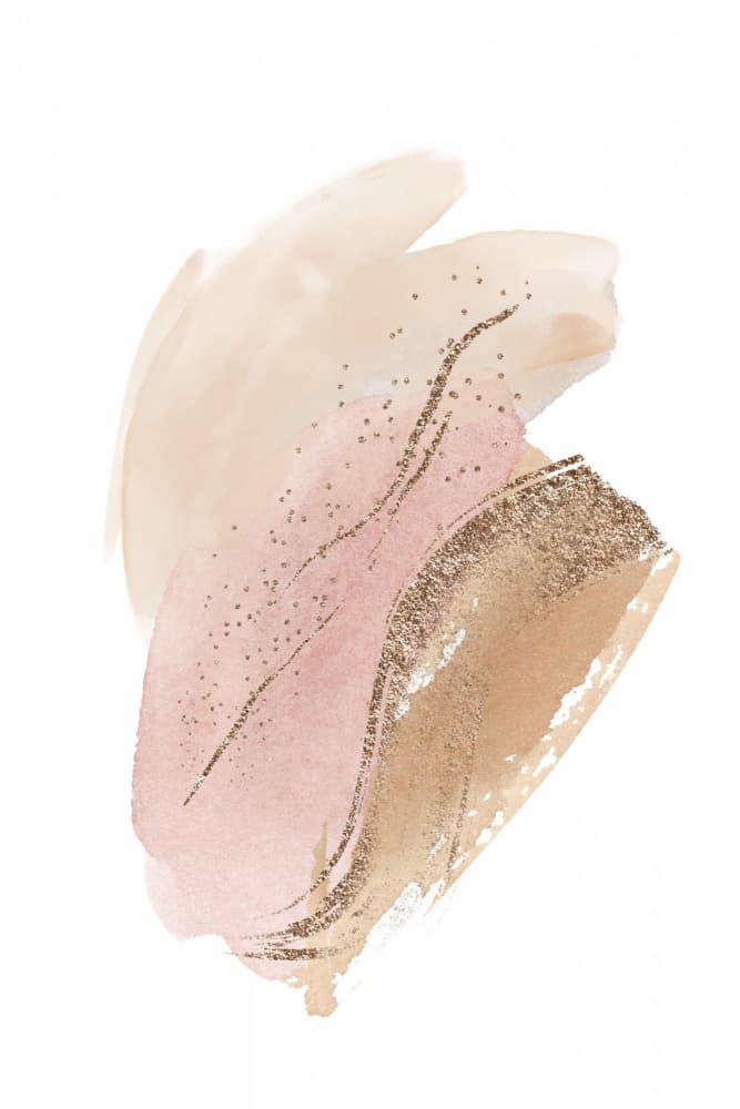 Blush Gold Abstract Strokes by Sally Ann Moss — canvas wall art