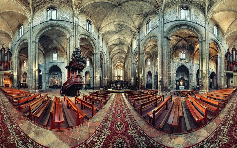 Gothic Church Interior by Christian MARCEL — canvas wall art