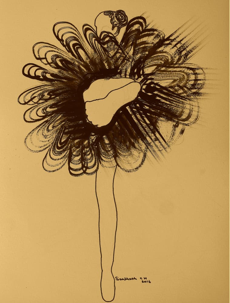 Swirling Ballerina Pose by Santhosh ch — canvas wall art