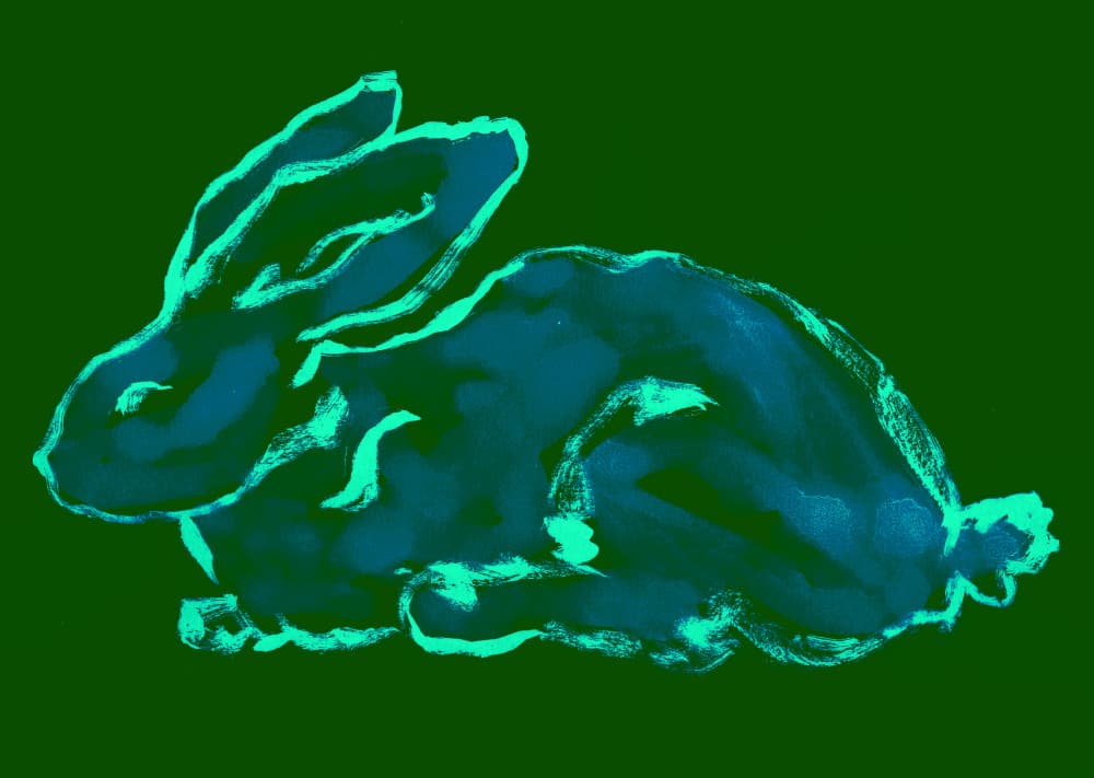 Modern Green Bunny by Santhosh ch — canvas wall art