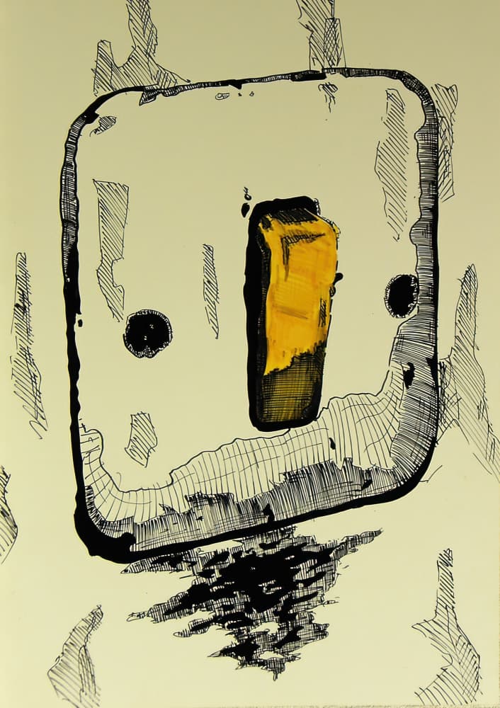 Abstract Yellow Face by Kulik — canvas wall art