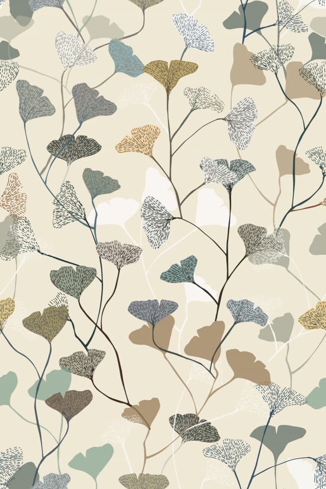 Flowing Ginkgo Leaves by Annick — canvas wall art