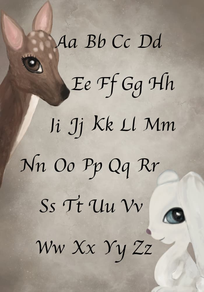 Baby Animal Alphabet by Monica Lindblom — canvas wall art