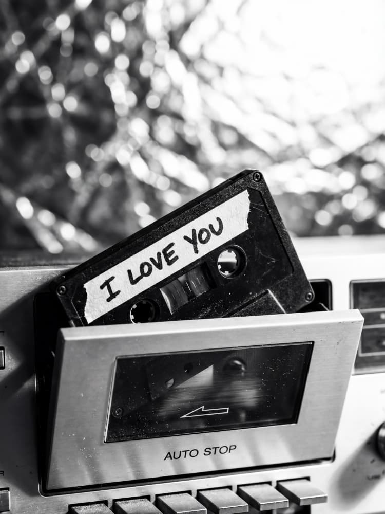 Retro Love Message Tape by Andreas Magnusson — canvas wall art