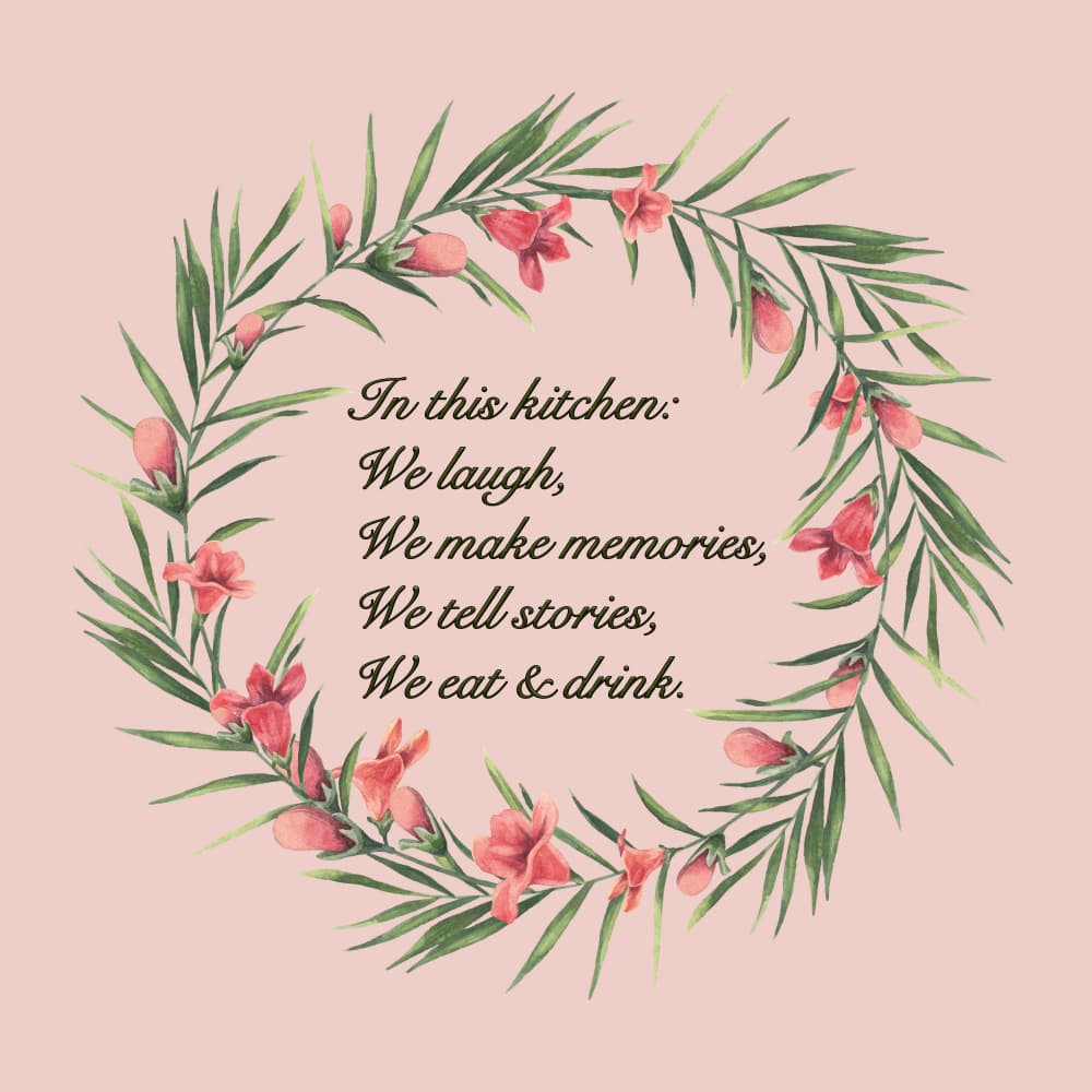 Botanical Kitchen Quote by Bilge Paksoylu — canvas wall art