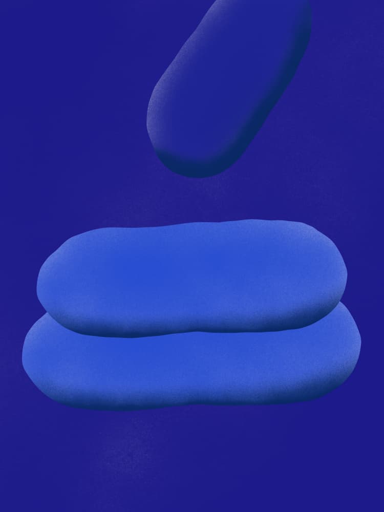 Calm Blue Shapes by Little Dean — canvas wall art