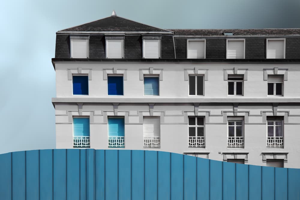 Urban Blue Facade by Gilbert Claes — canvas wall art