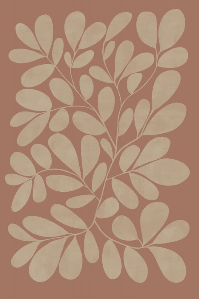 Terracotta Organic Leaves by EMELIEmaria — canvas wall art