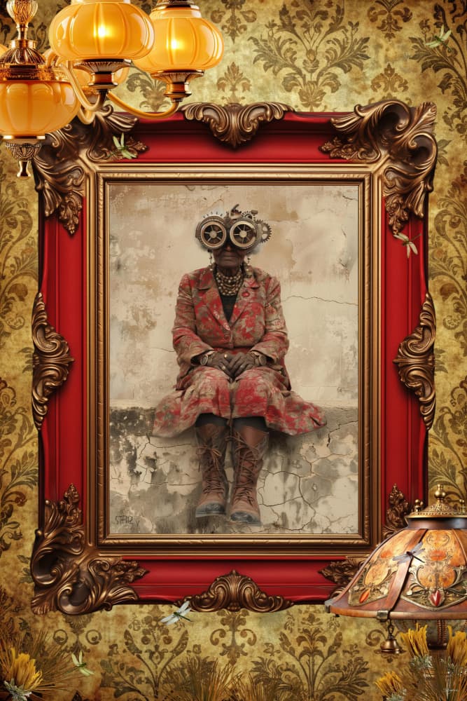 Ornate Steampunk Woman Portrait by Sue Skellern — canvas wall art