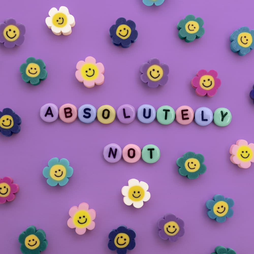 Absolutely Not Smiling Flowers by Julia Ramiro — canvas wall art