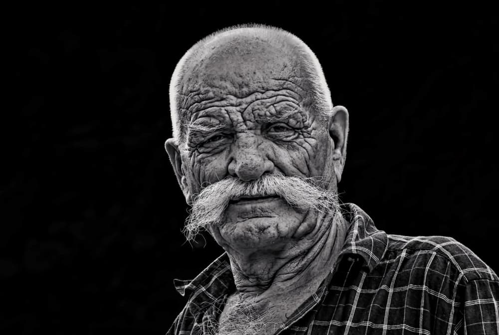 Man With White Mustache by Srecko Jubic — canvas wall art