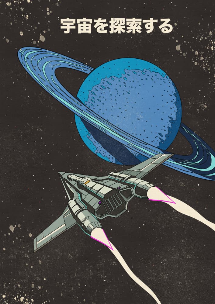 Retro Space Journey by Nicholas — canvas wall art