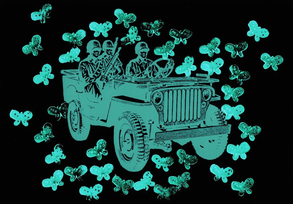 Soldiers and Butterflies by Santhosh ch — canvas wall art