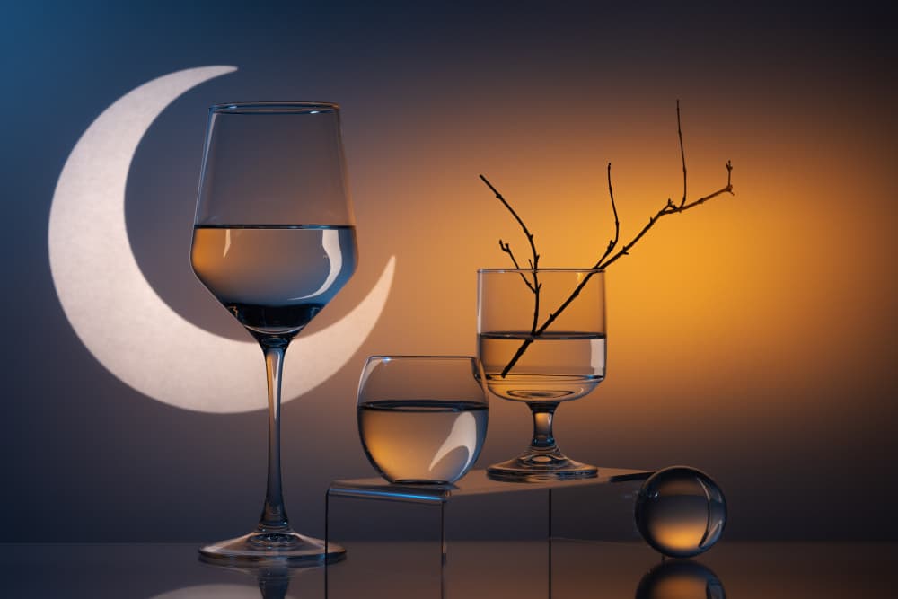 Moonlit Glass Still Life by Rico Cavallo — canvas wall art