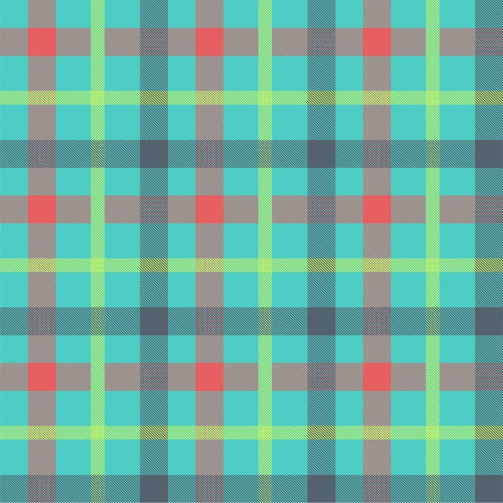 Vibrant Aqua Plaid by Marika Barsrsind β canvas wall art